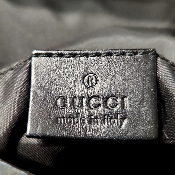 VTG Gucci Authentic 000062 Black Nylon Leather Handbag Shoulder Purse - Picture 3 of 16